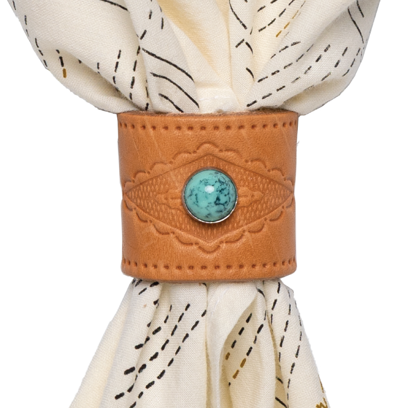 Leaather studded bandana slide