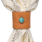 Leaather studded bandana slide