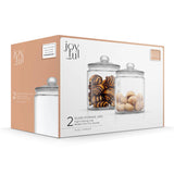 JoyFul Round Glass Cookie Jar with Airtight Lids (67 oz)
