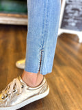 Hidden Side Slit Straight Leg Jeans