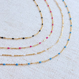 Color Pop Enamel Chain Necklace