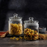 JoyFul Round Glass Cookie Jar with Airtight Lids (67 oz)