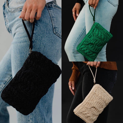 Cable Knit Clutch