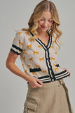 Horse Print Button Up Cardigan