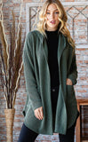 Ribbed Hooded Cardigan
