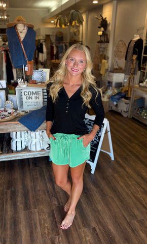 Green Casual Shorts