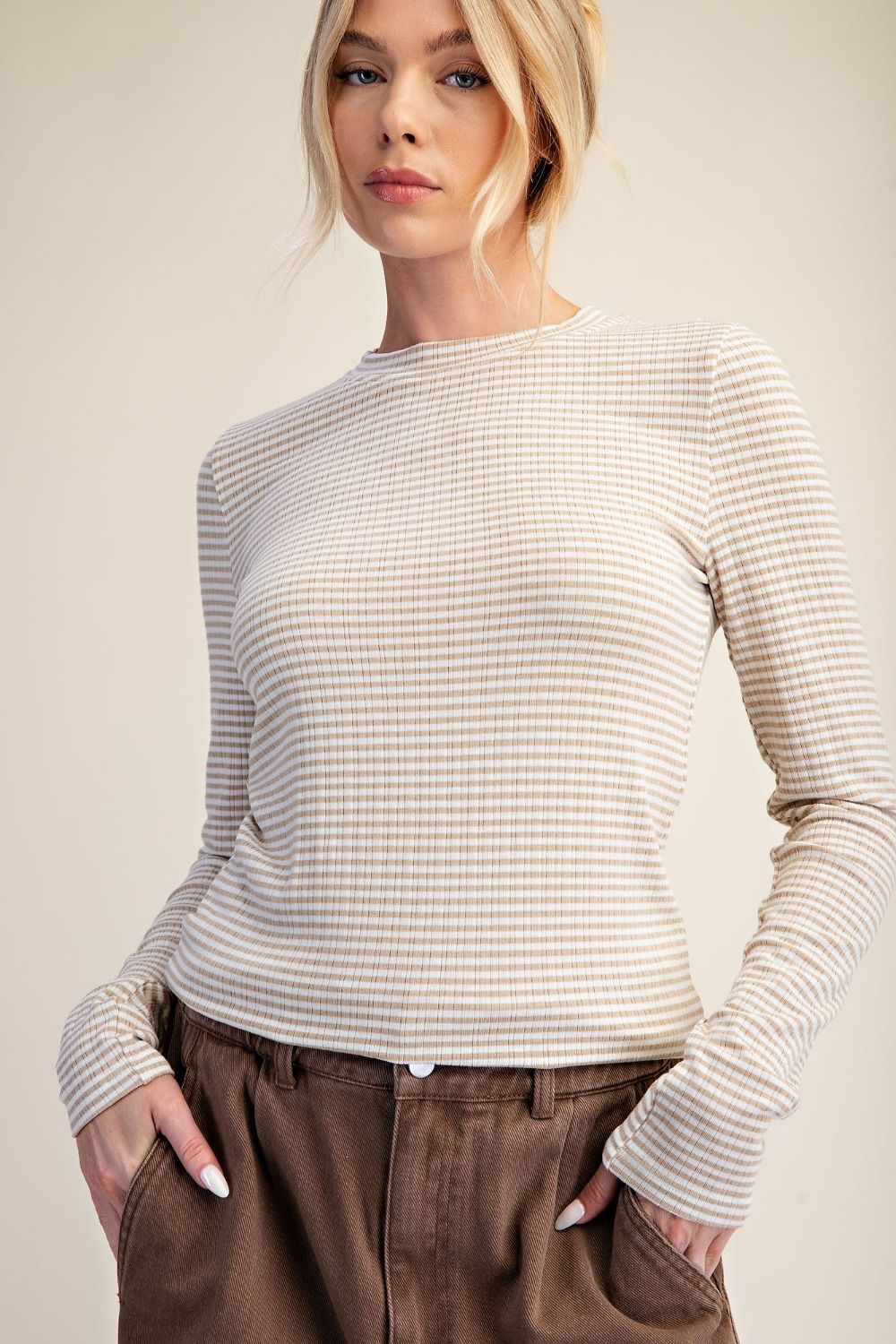 Striped Rib Knit Top