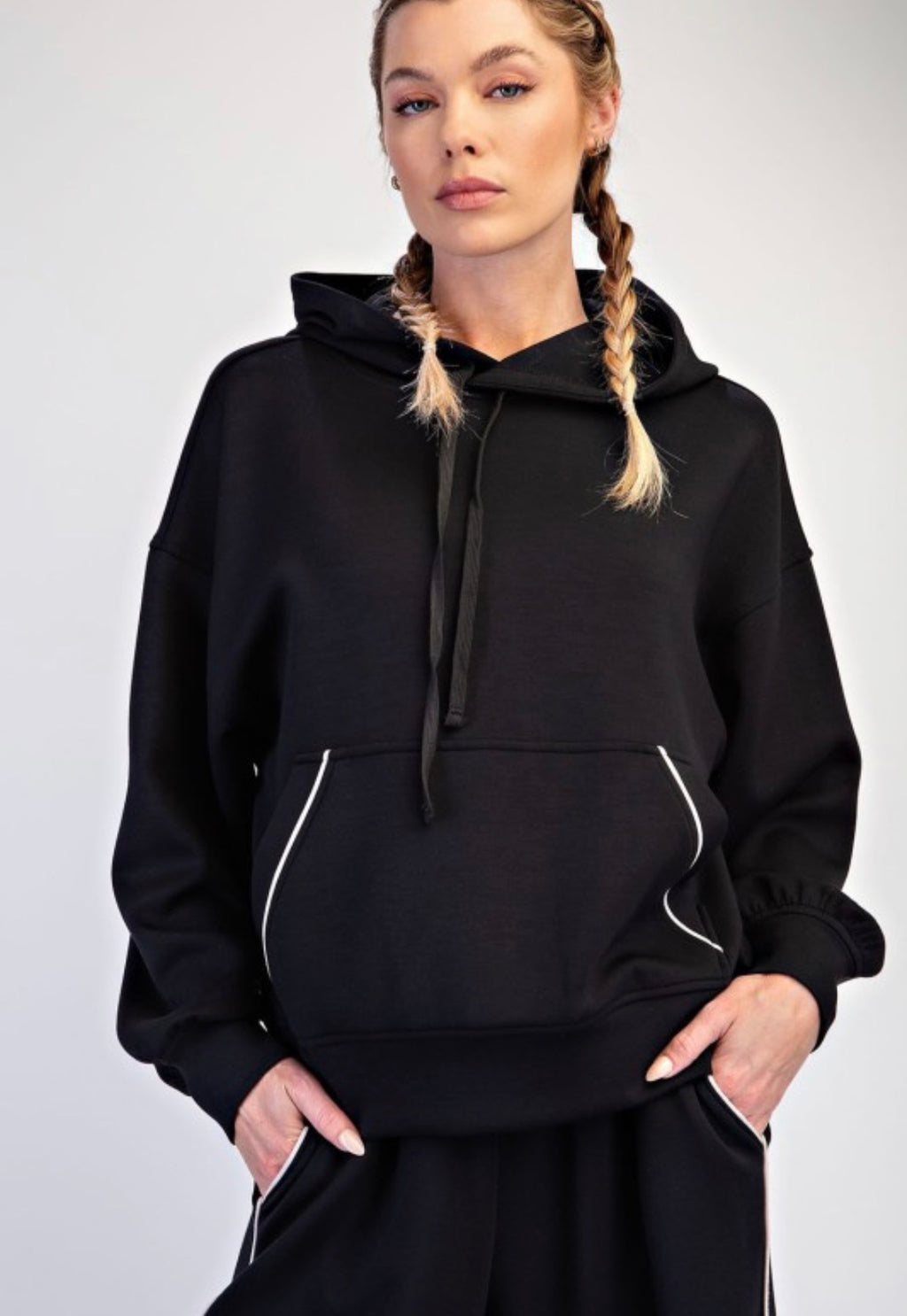 Modal Scubing Piping Luxe Hoodie