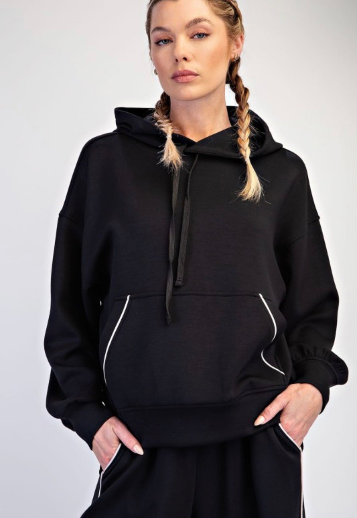 Modal Scubing Piping Luxe Hoodie