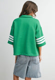 Striped Sleeve Quarter Zip