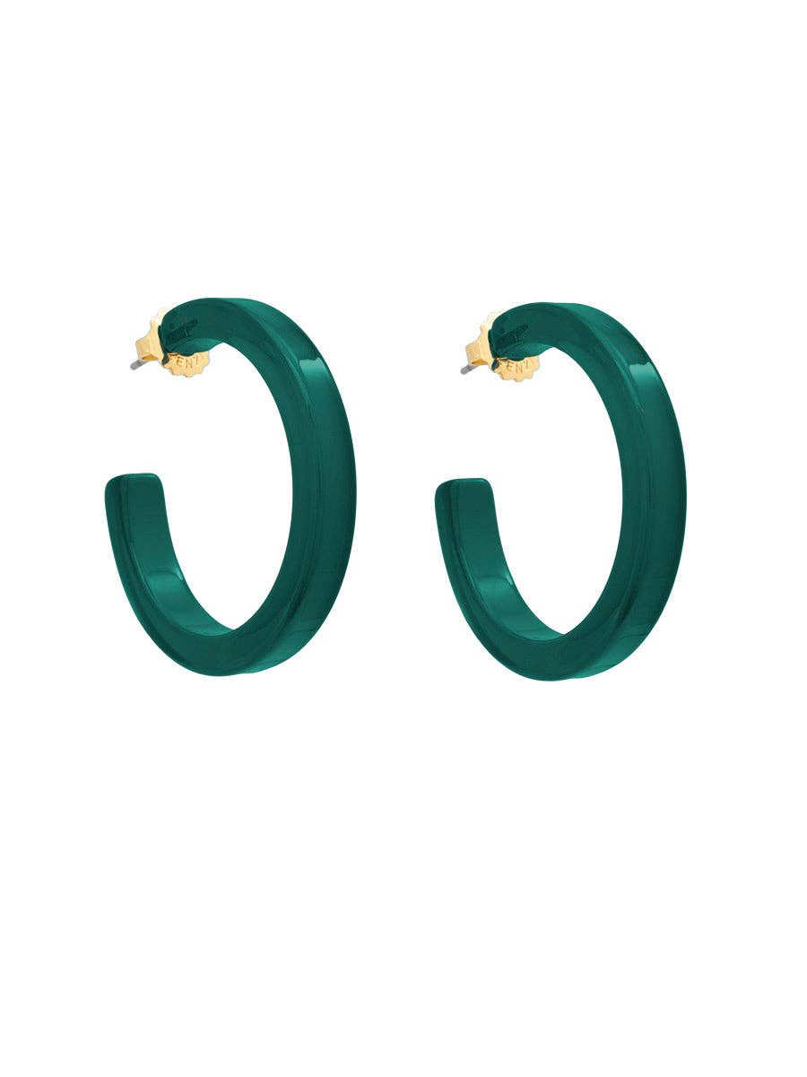 Medium Resin Open Hoop Earring