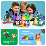 PicassoTiles 63pc Brick & Magnetic Tile Building Set