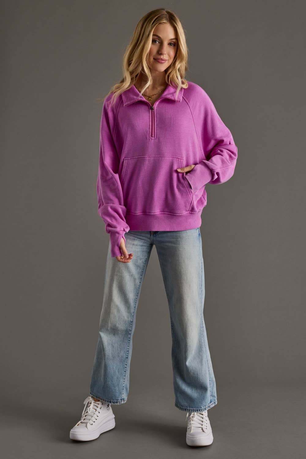 Purple Quarter Zip Sweatshirt