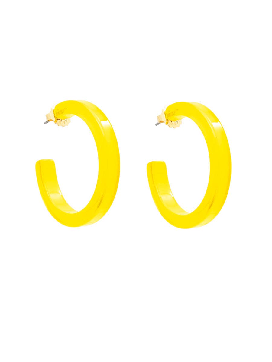 Medium Resin Open Hoop Earring