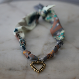 Beaded Heart Scarf Necklace