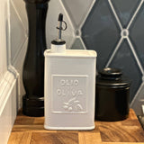 Fox Run White Ceramic Oil Can, 17 oz/500 ML