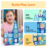 PicassoTiles 72pc Ice Castle Magnetic Tile Building Set