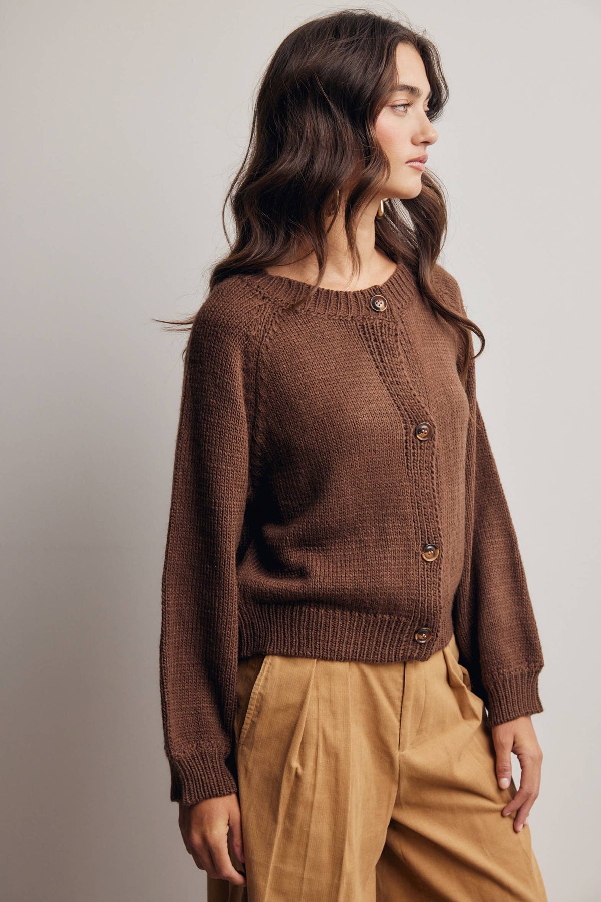 Classic Knit Button Front Cardigan