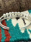 Handmade Sterling Silver Kingman Turquoise Bracelet with Signed Nizhoni