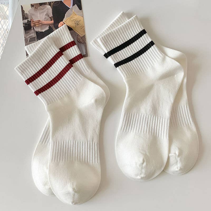 Sporty Preppy Versatile Striped Socks