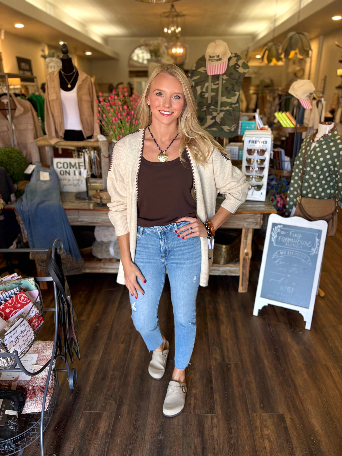 Contrast Stitch Cardigan