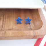 Liberty Star Studs - Blue // 4th of July Earrings