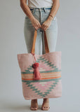 Pink, Orange & Slate Aztec Tote