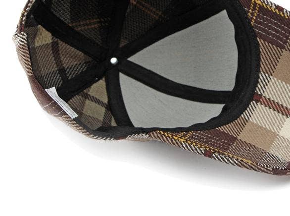 Preppy check print baseball cap