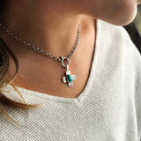 Sterling Silver Turquoise Cross Necklace