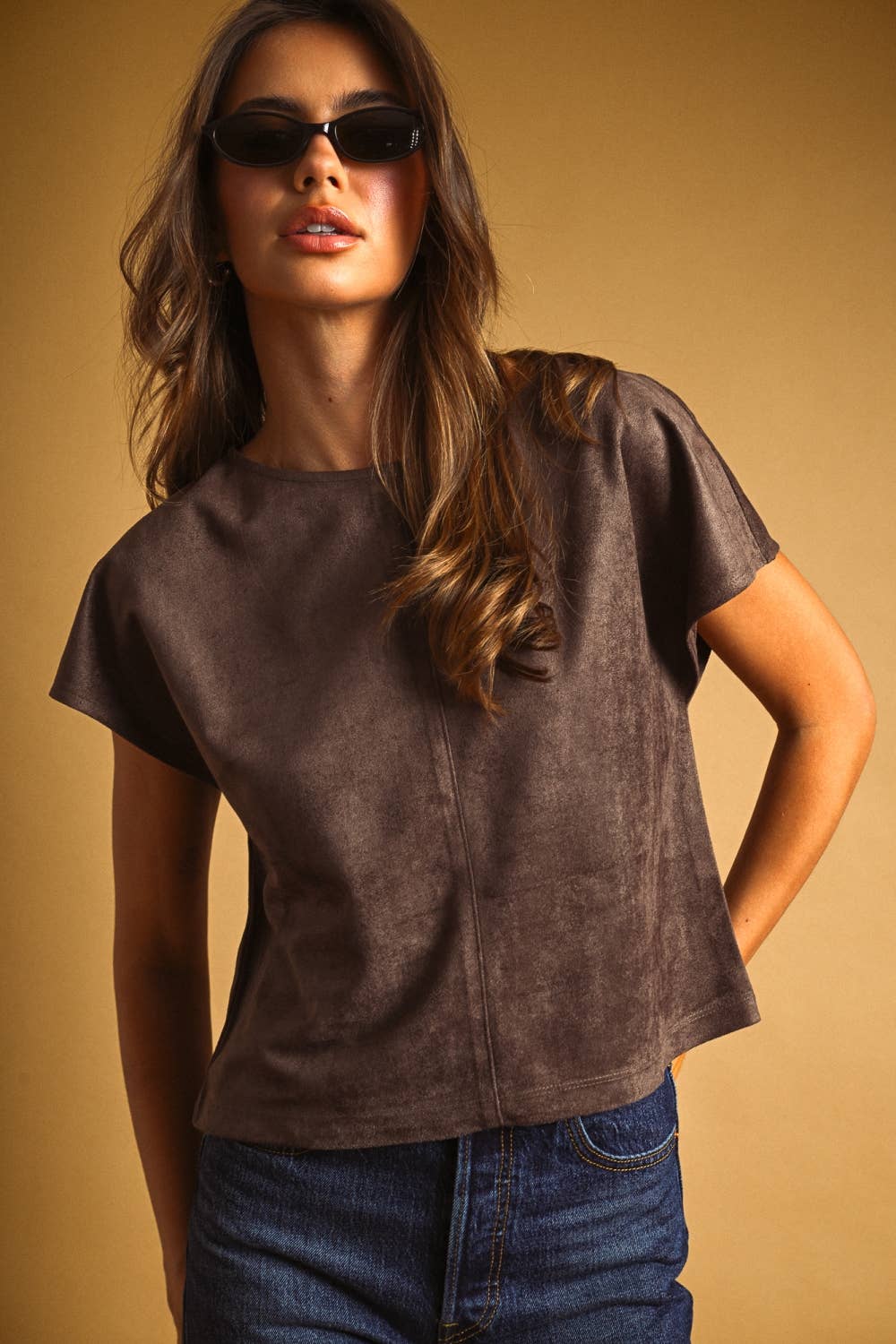 Suede Crop Top