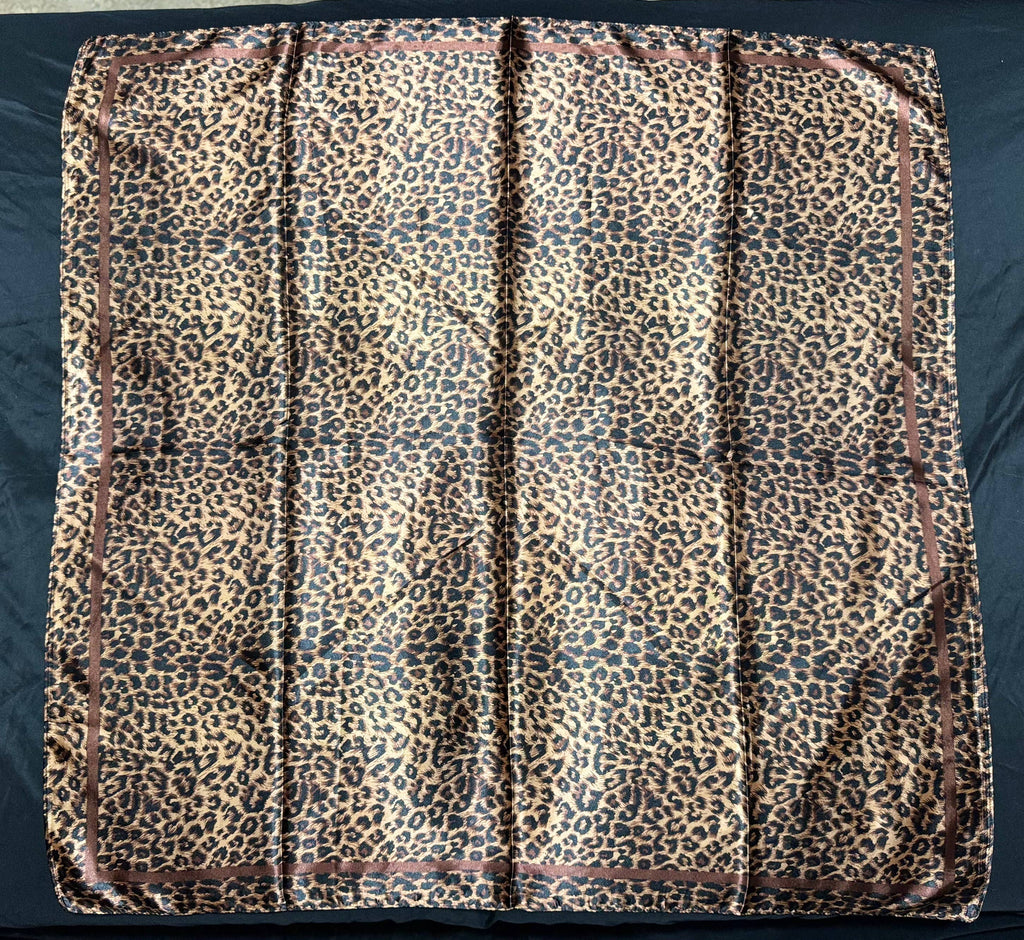 Dark Cheetah Satin Scarf