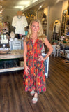 Front Zip Colorful Midi Dress