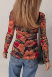 Multicolor Floral Mesh Top