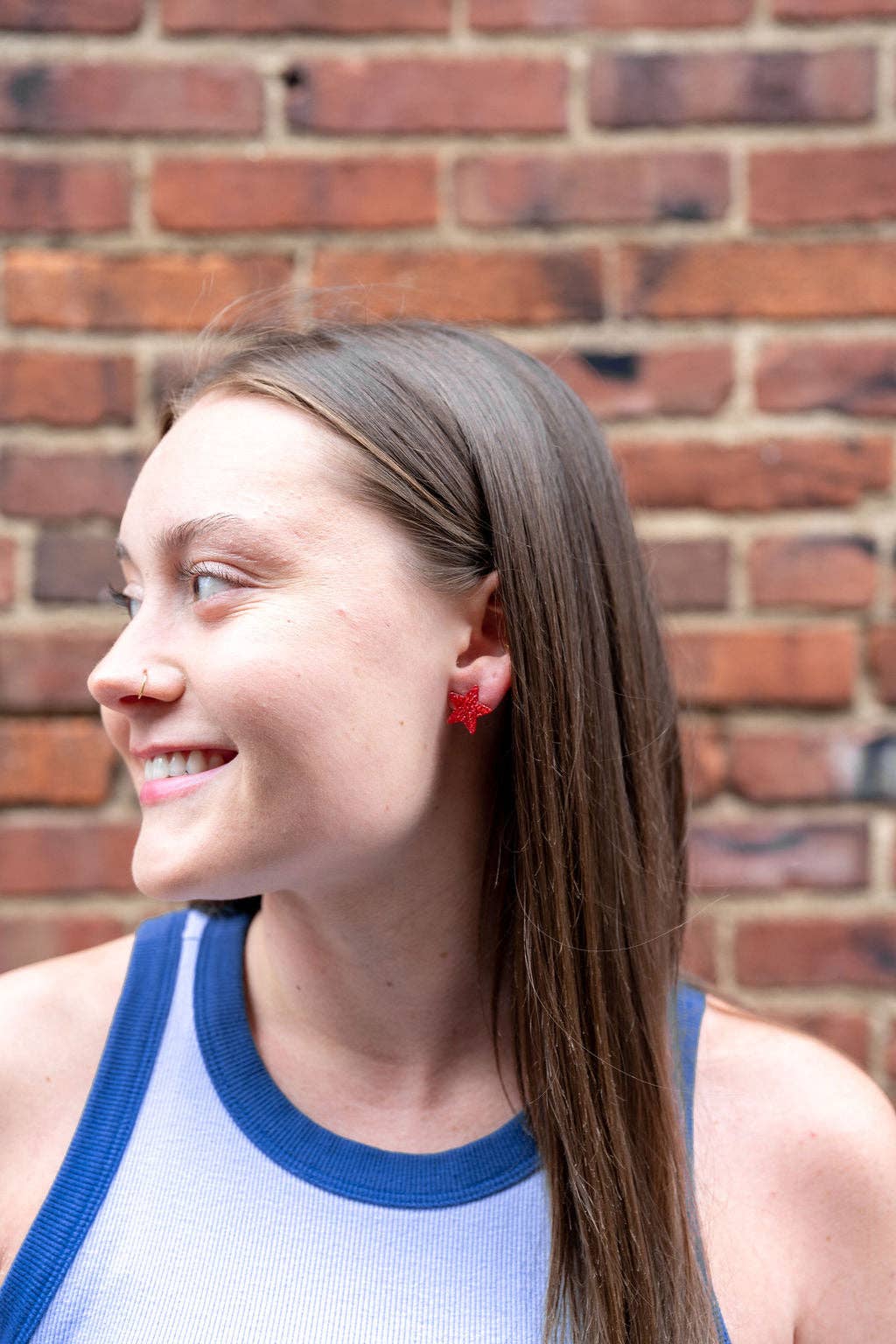 Liberty Star Studs - Red // 4th of July Patriotic Earrings