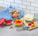 JoyFul 4 Glass Mixing Bowls With Lids - Nesting Bowls
