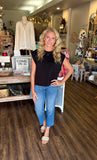 Cap Sleeve Crew Neck Top