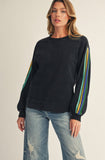 Velvet Accent Washed Sweatshirt