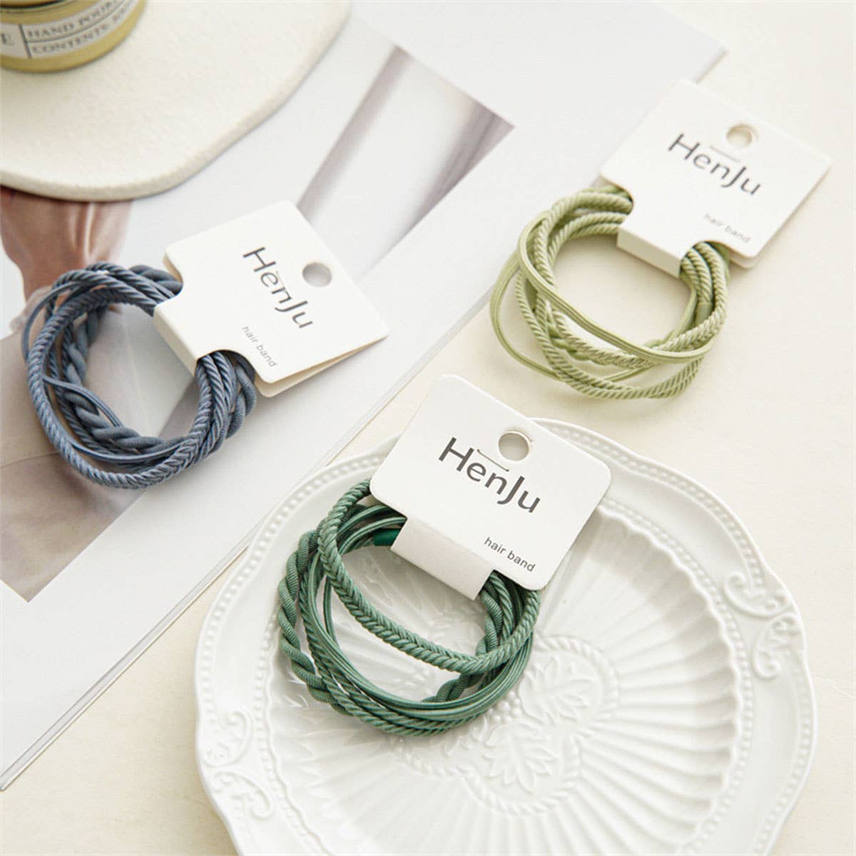 4PCS Braided Elastic Hair Ties Set