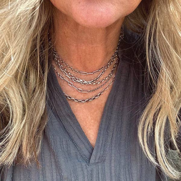 Sterling Silver “End of Day” Chain Necklace - One Strand