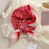 Red Passion Floral Bandana Square scarf