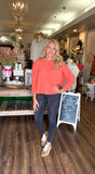Orange Rolled Neck Sweater
