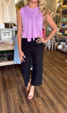 Black Front Pleat Pants
