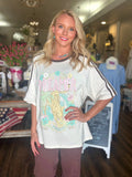 Dreamer Leopard Paradise Oversized Tee W/ Shoulder Stripe