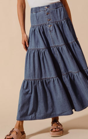 Denim Maxi Skirt