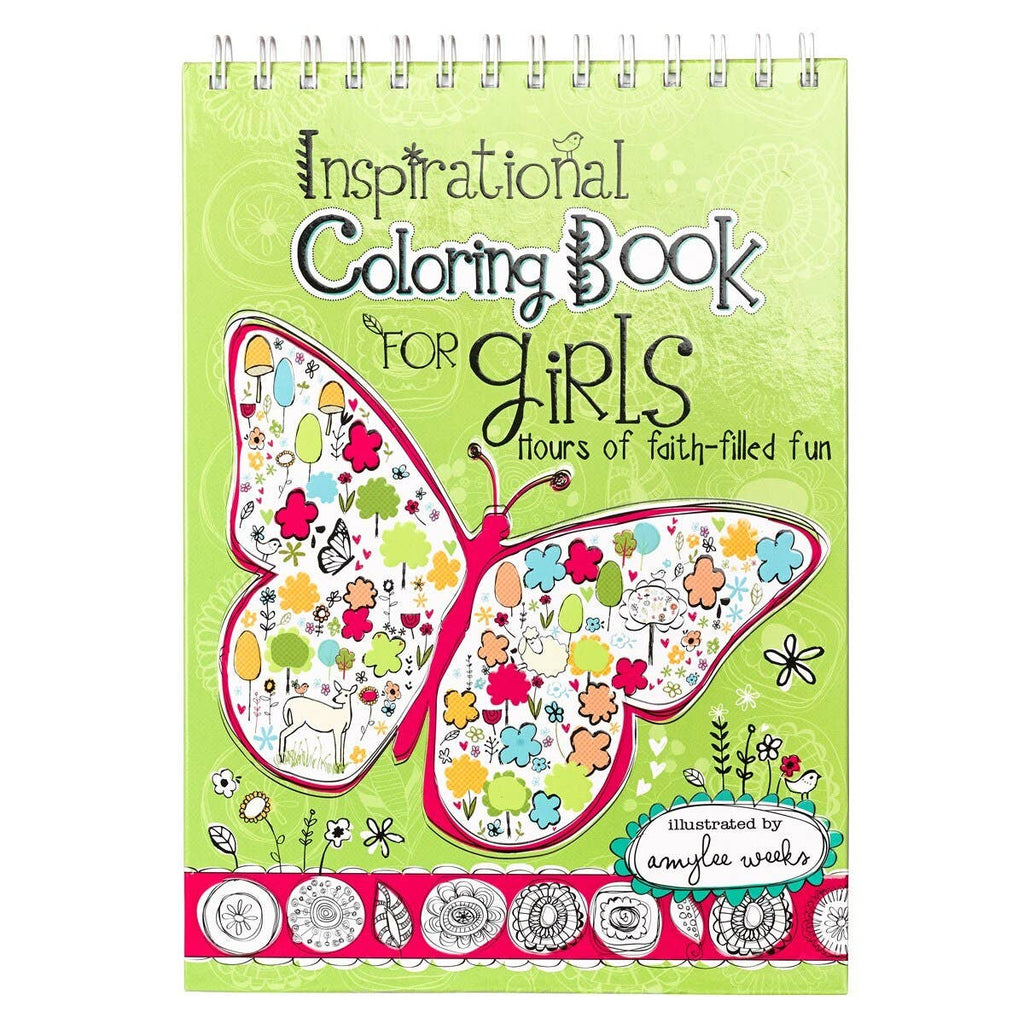 Coloring Book Wirebound Inspirational for Girls
