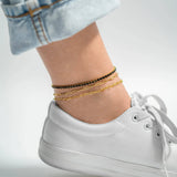 18K Gold PVD Stainless Steel Linked Hearts Anklet