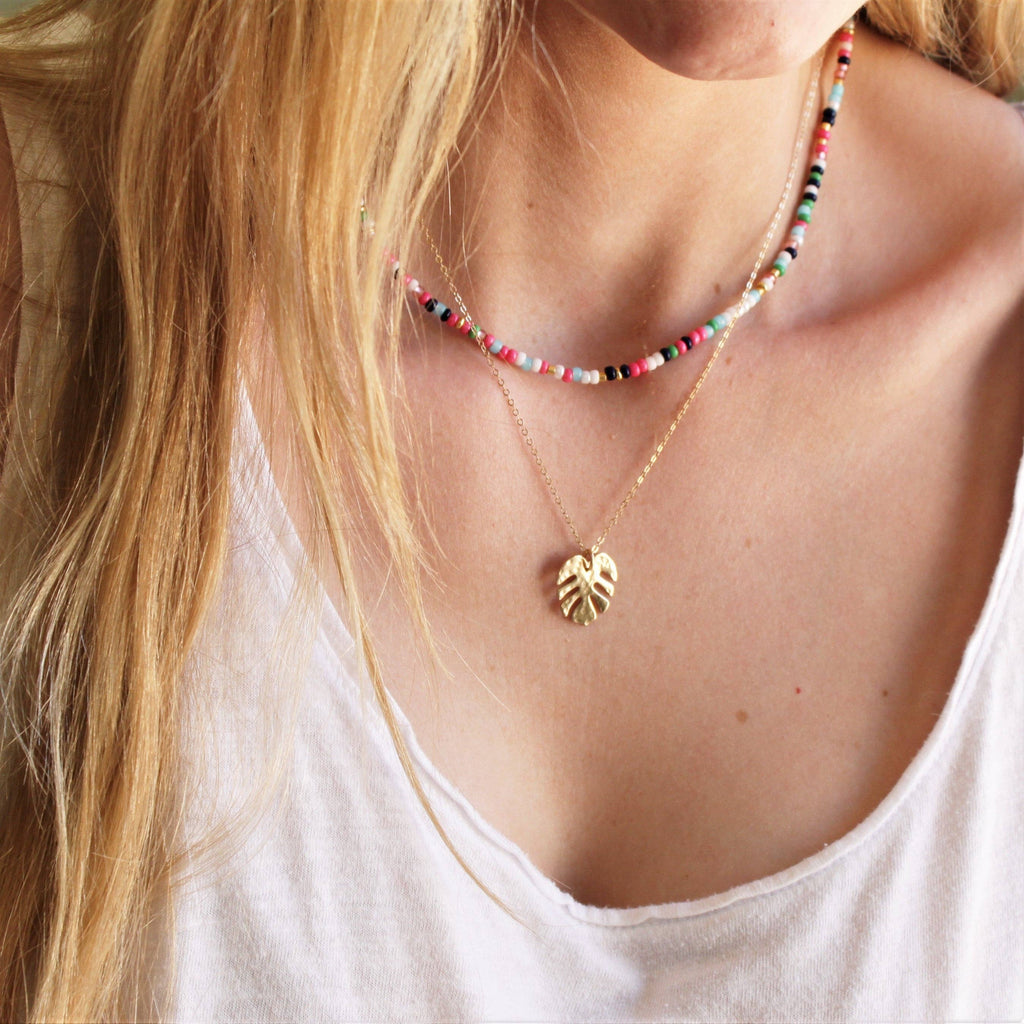 Hammered Palm Leaf Necklace