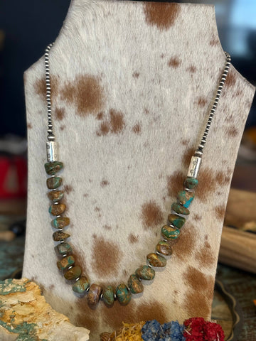 #015- Genuine Turquoise & Sterling Pearl 