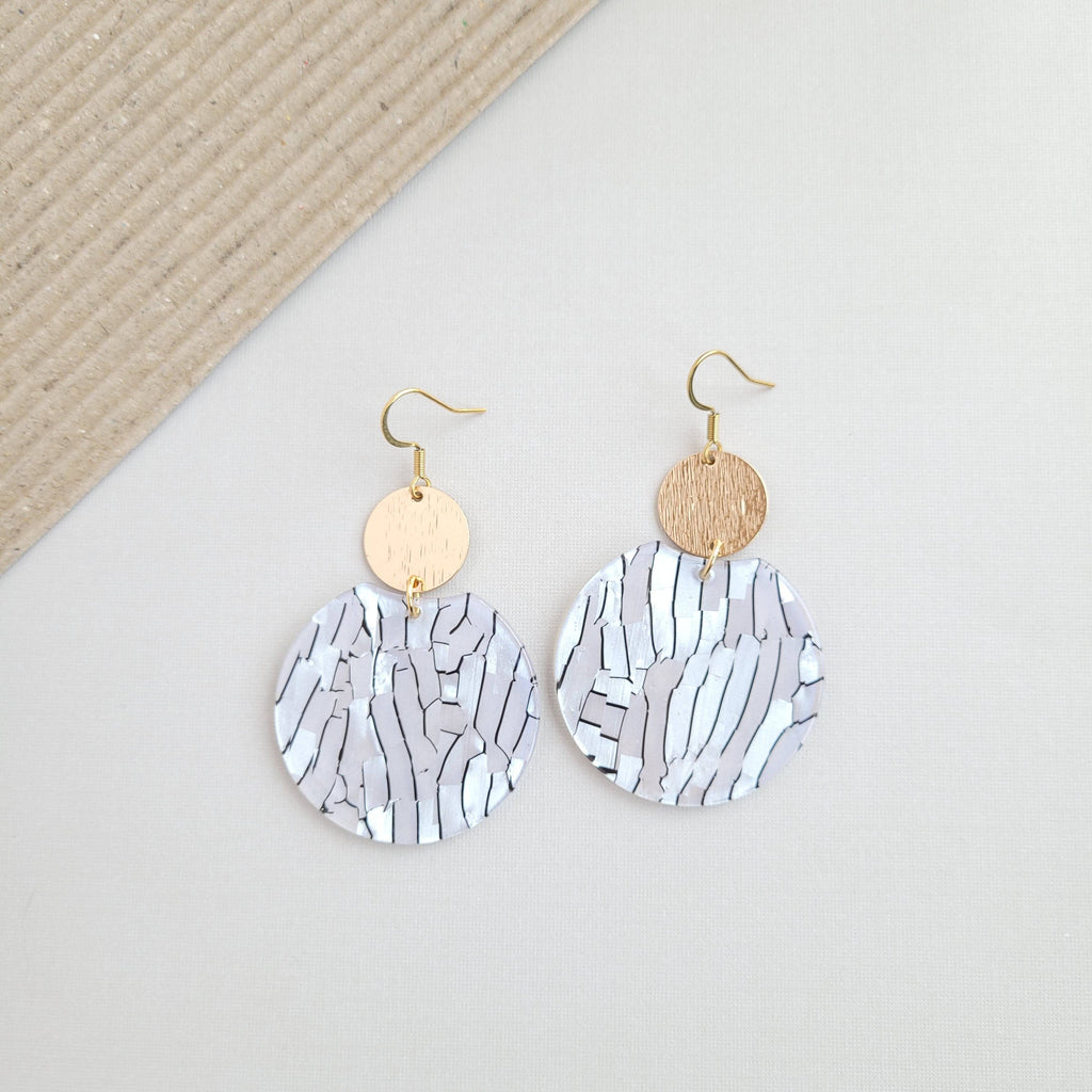 Zoey Earrings - Pearl Black Stripe //Jewelry, Gifts