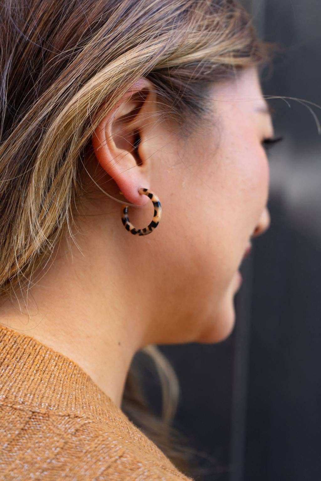 Cam Mini Hoops - Cheetah // Gifts, Jewelry, Earrings, Leopard